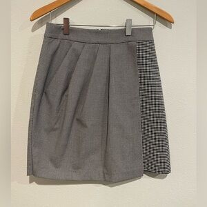 Club Monaco Gingham black and white mini skirt with mock wrap detail.  S…